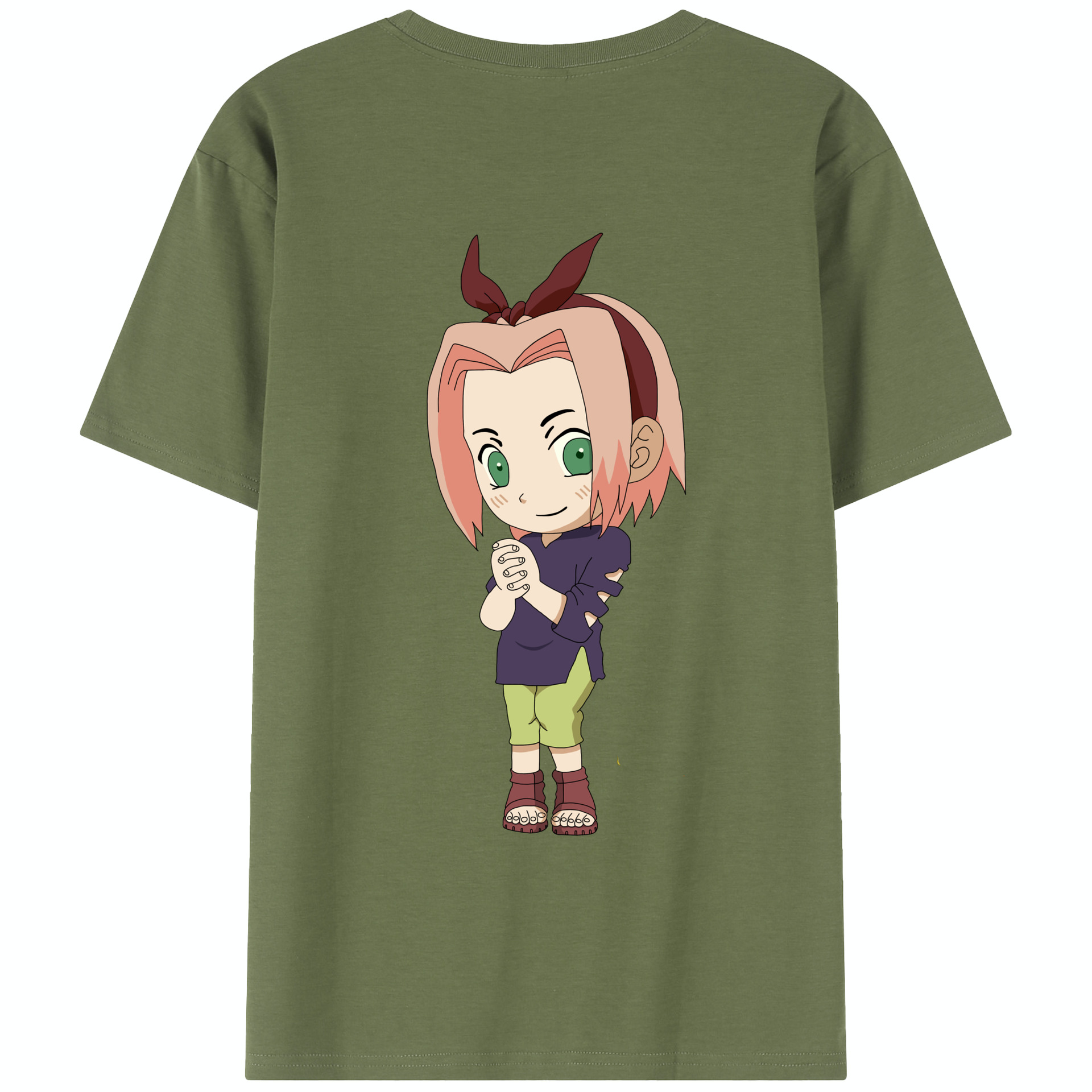 （画像用） NARUTO -ナルト- 春野サクラ Haruno Sakura 綿100％半袖Tシャツ（背面プリント）